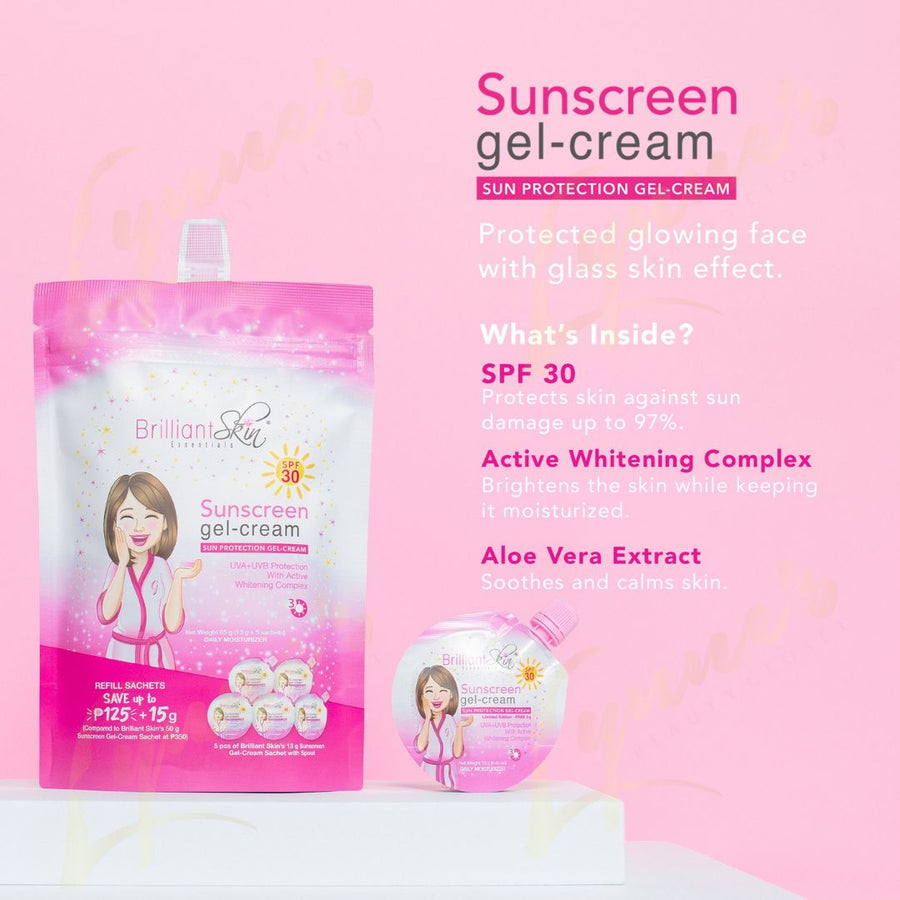 Brilliant Skin Sunscreen Gel-Cream (New Travel Size Packaging) - 13gx5 - Lynne's Beauty Closet