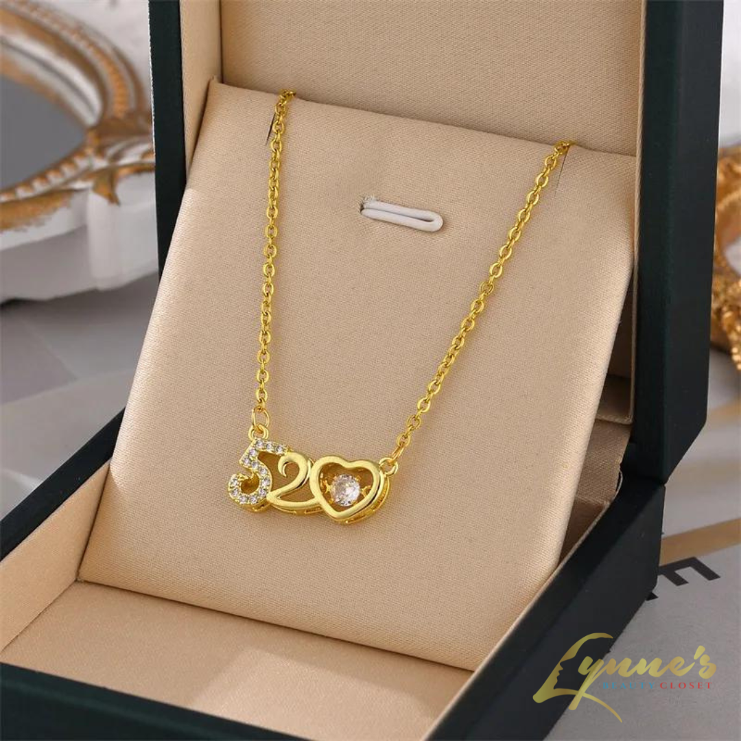 18k Gold Zircon Non-Tarnish Stainless Steel Women Pendant Necklace (NO BOX) - Gold LBC8860 - Lynne's Beauty Closet