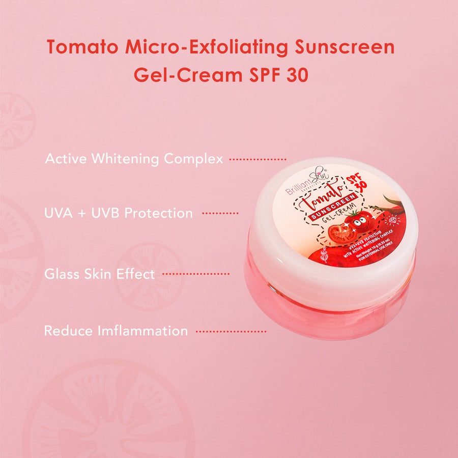 Brilliant Skin Tomato Micro-Exfoliating Sunscreen Gel-Cream - 10g - Lynne's Beauty Closet