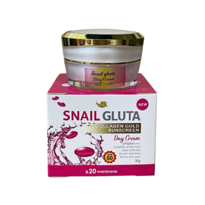 Snail Gluta Collagen Gold Whitening Day & Night Cream - 20g - Lynne's Beauty Closet