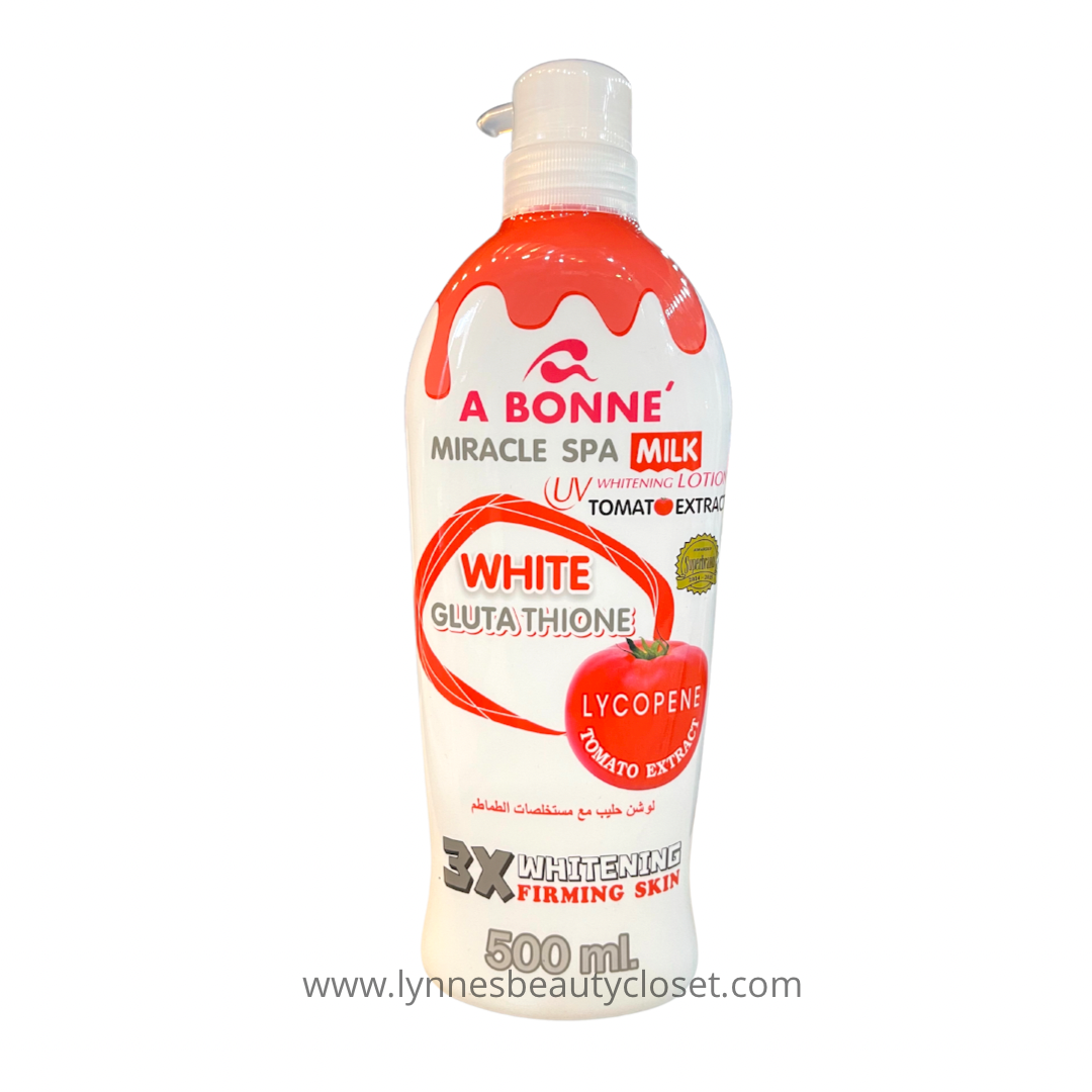 A Bonne Miracle Spa Milk UV Whitening Lotion Tomato Extract - 500mL - Lynne's Beauty Closet