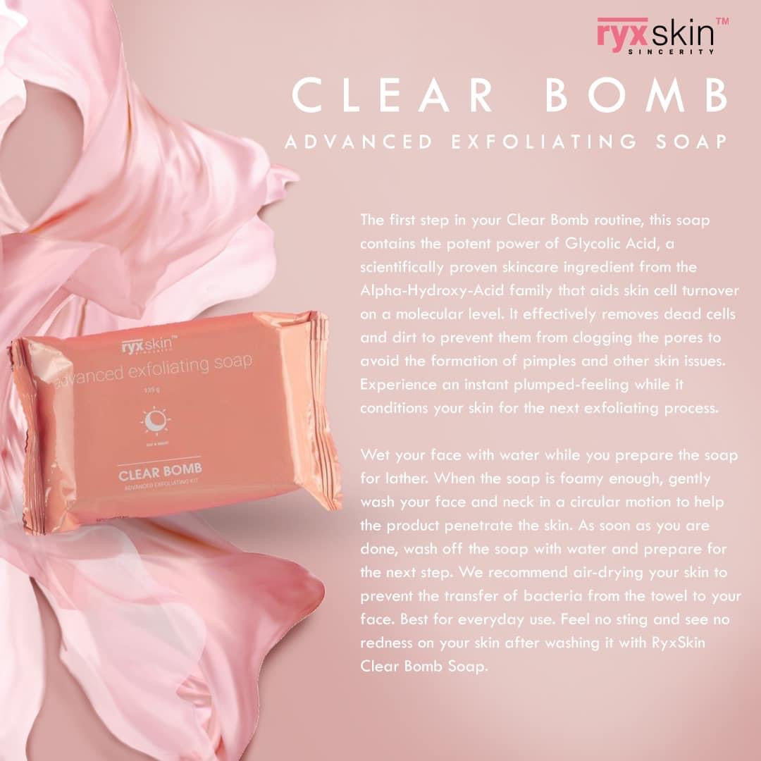 RyxSkin Clear Bomb Advanced Exfoliating Soap - 135g - Lynne's Beauty Closet