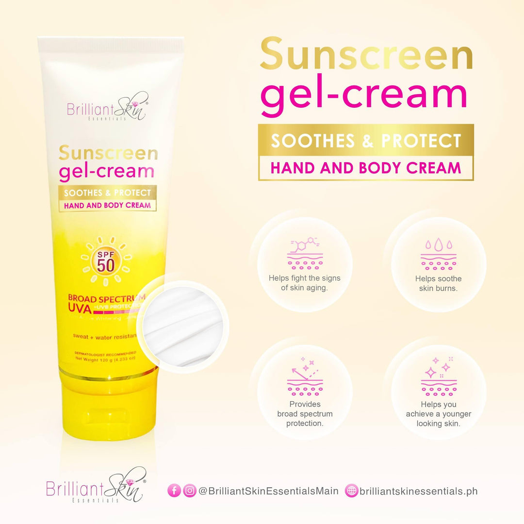 Brilliant Skin Sunscreen Gel Cream Soothes & Protect Hand & Body Cream - Lynne's Beauty Closet