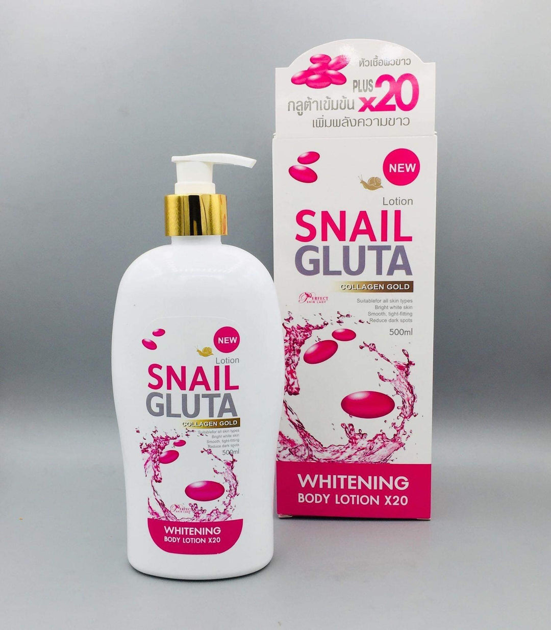 Snail Gluta Collagen Gold Lotion x20 500ml - Lynne's Beauty Closet