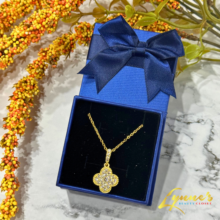 18k Gold Zircon Non-Tarnish Stainless Steel Women Pendant Necklace (NO BOX) - Gold LBC8963 - Lynne's Beauty Closet