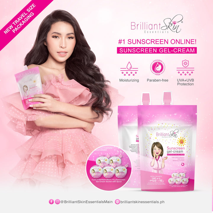 Brilliant Skin Sunscreen Gel-Cream (New Travel Size Packaging) - 13gx5 - Lynne's Beauty Closet
