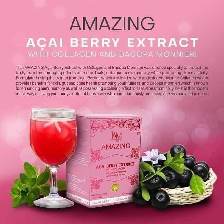 I AM Worldwide Amazing Acai Berry Extract with Collagen - 150g - Lynne's Beauty Closet