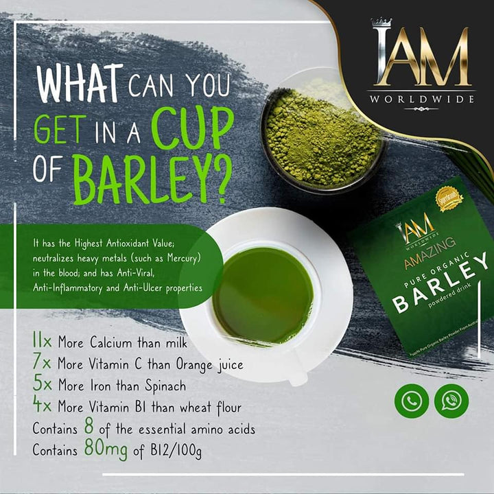 I AM Worldwide Amazing Pure Organic Barley Powder - 30g - Lynne's Beauty Closet