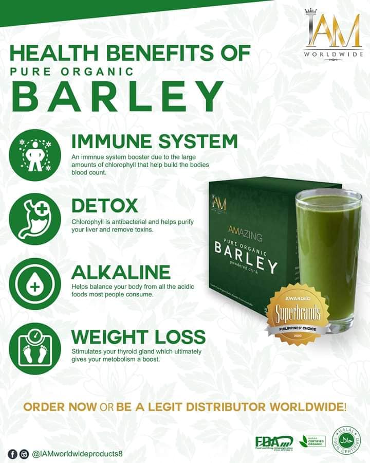 I AM Worldwide Amazing Pure Organic Barley Powder - 30g - Lynne's Beauty Closet