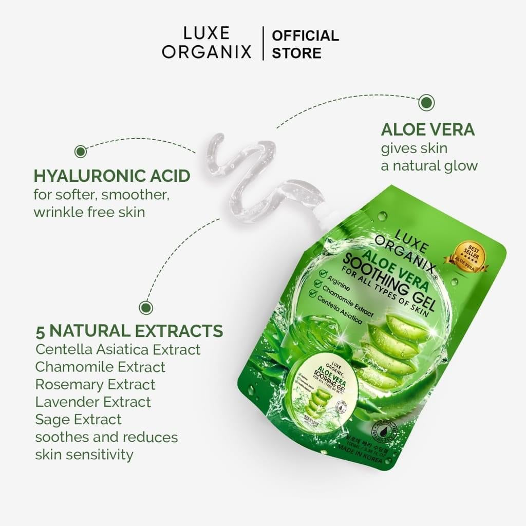 Luxe Organix Aloe Vera Soothing Gel - 100mL - Lynne's Beauty Closet