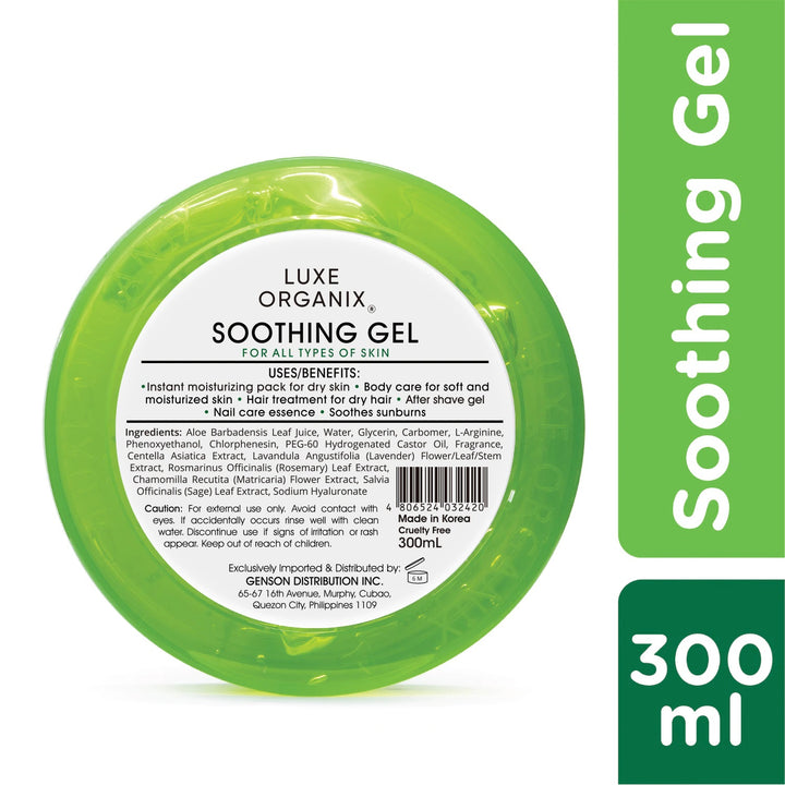 Luxe Organix Aloe Vera Soothing Gel - 300mL - Lynne's Beauty Closet